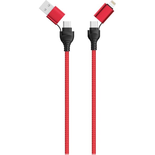 Kabel USB 2GO USB-A - USB-C 1.2 m Czerwony (797370) 12539058 4010425973700