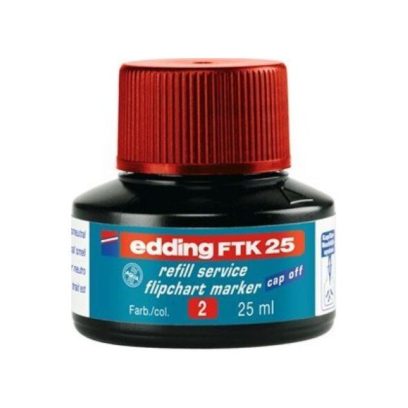 Edding Tusz do uzupełniania markerów do flipchartów e-FTK 25 EDDING, czerwony 12555434 4004764780273