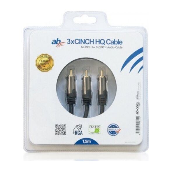 Kabel AbCom Kabel AB HQ 3xCINCH 1,5m 12594572 8588005998352