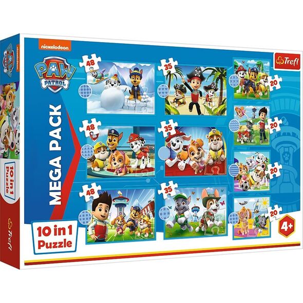 Trefl Puzzle 10w1 Niezawodna drużyna Psiego Patrolu - Psi Patrol 96001 Trefl 12678538 5900511960013