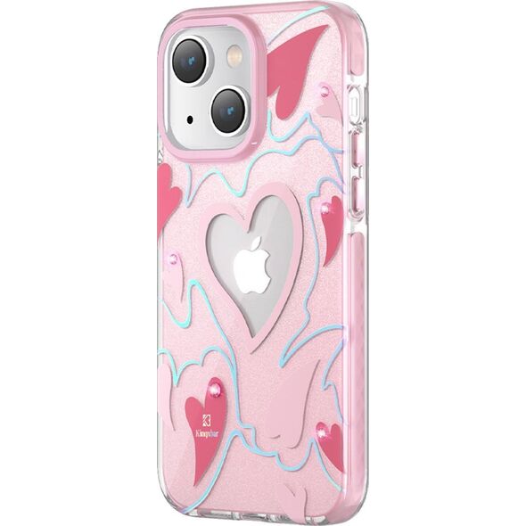Kingxbar Kingxbar Heart Star Series etui iPhone 14 Plus etui w gwiazdki pink heart 12718516 6959003508386
