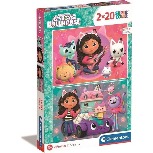 Clementoni CLE puzzle 2x20 SuperKolor Domek Gabby 24802 12736185 8005125248025