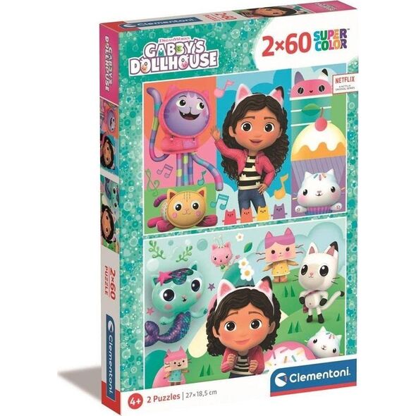 Clementoni CLE puzzle 2x60 SuperKolor Domek Gabby 24804 12736188 8005125248049
