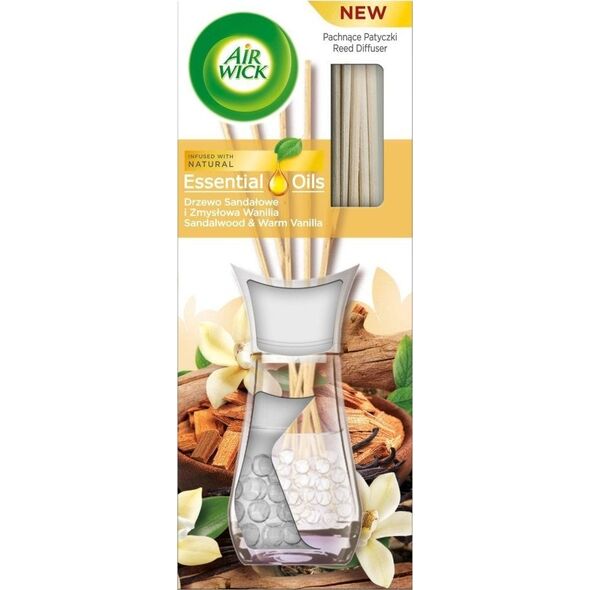 Air Wick Air Wick, Patyczki zapachowe Drzewo Sandałowe i Zmysłowa Wanilia, 30 ml 12760471 5908252010165