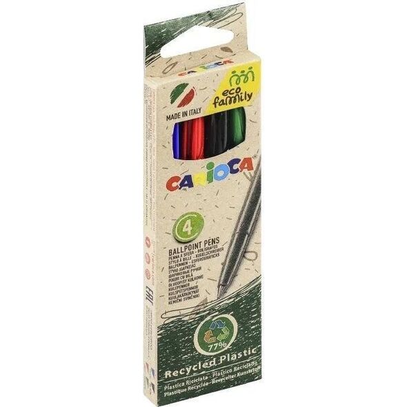 Carioca Długopisy EcoFamily 4 kolory CARIOCA 12797285 8003511431020
