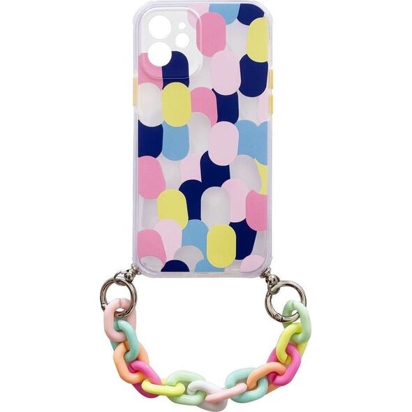 Hurtel COLOR CHAIN CASE ŻELOWE ELASTYCZNE ETUI Z ŁAŃCUCHEM ŁAŃCUSZKIEM ZAWIESZKĄ DO SAMSUNG GALAXY S21 ULTRA 5G  WIELOKOLOROWY (1) 12901276 9145576224649
