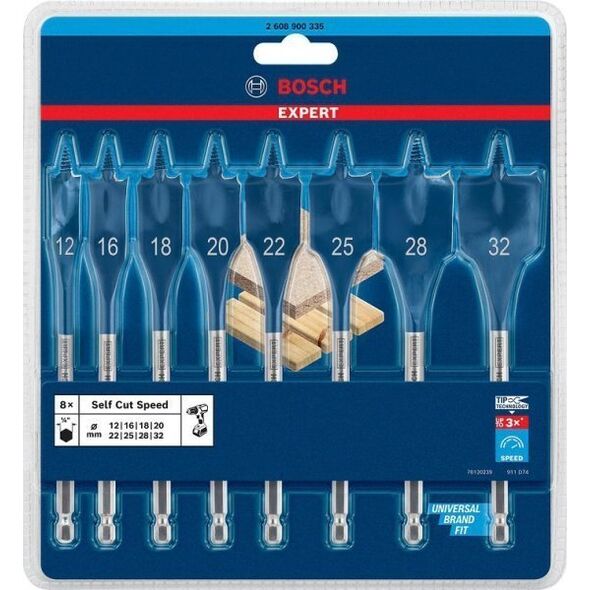 Wiertło Bosch Wiertło Łopatkowe - Komplet 8 szt. 12940768 4059952534091