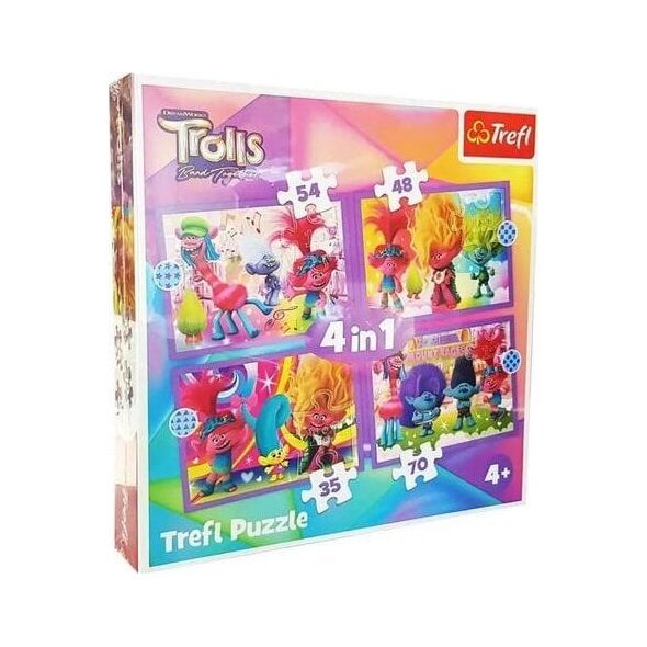 Trefl Puzzle 4w1 Trefliki na wakacjach TREFL 13146973 5900511346237