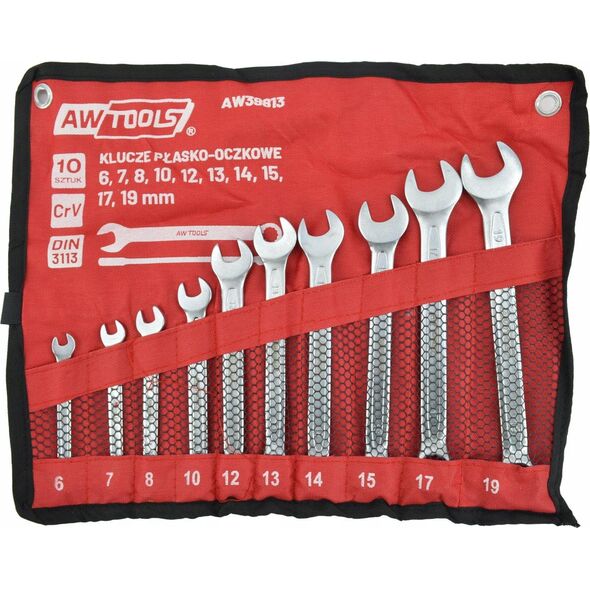 AWTools AW KLUCZ PŁASKO-OCZKOWY KPL.10szt./6mm-19mm 13298183 5903678614270