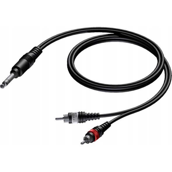 Kabel Procab PROCAB CAB719/3 Wtyk męski stereo 6,3 mm – 2 x złącze męskie RCA/cinch, 3 m 13332300 5414795001602