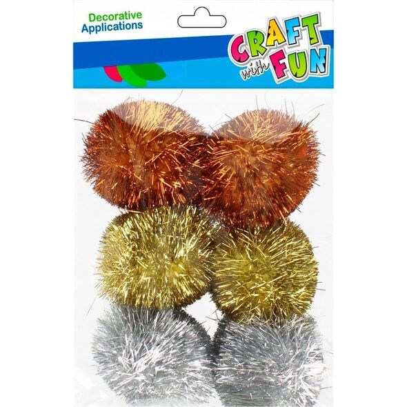 Craft with Fun OZDOBA DEK POMPON 6SZT/45MM MIX BROK CF 12/96 13337013 5904335883602
