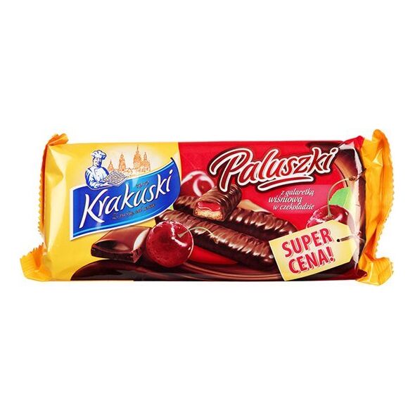 Krakuski CIASTKA KRAKUSKI PALUSZKI 144g WIŚNIOWA GALARETKA 13404463 5901414203726