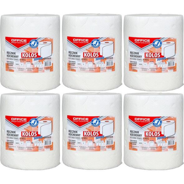 Office Products Ręcznik w rolce Office Products 60m 2w celuloza białe (6) 13417140 5901503677858