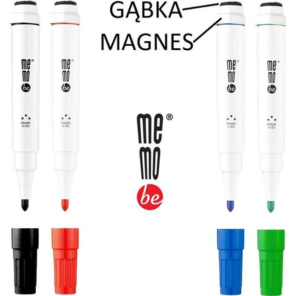 MemoBe Marker do tablic MemoBe MM351 (z magnesem i gąbką) niebieski, NIEBIESKI 13431167 5903273517679