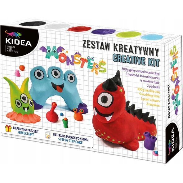Derform Glina samoutwardzalna zestaw Potwory KIDEA 13452574 5901130098712