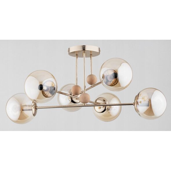 Lampa sufitowa Alfac Alfa Opty 63133.54 plafon lampa sufitowa 6x40W E14 bursztynowy/złoty 13488966 5900458631335