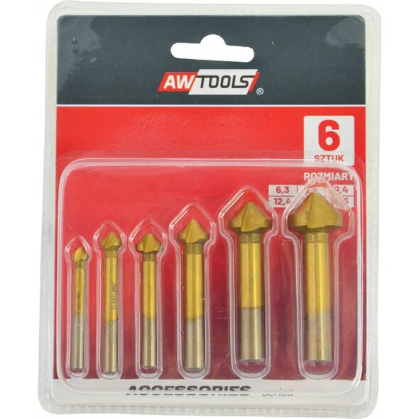 Wiertło AWTools AWTOOLS POGŁĘBIACZ STOŻKOWY KPL. 6cz. 6,3-20,5 13494653 5903678615505