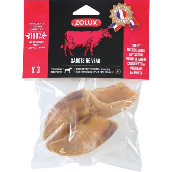 Zolux ZOLUX Przysmak naturalny dla psa Kopyta cielęce 3 szt., 90 g 13523901 3336024828311
