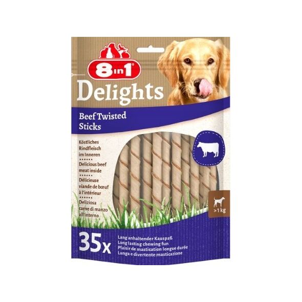 Tetra Przysmak 8in1 Delights Skręcane Pałeczki Beef Twist Sticks 35 sztuk 13542310 4048422122623