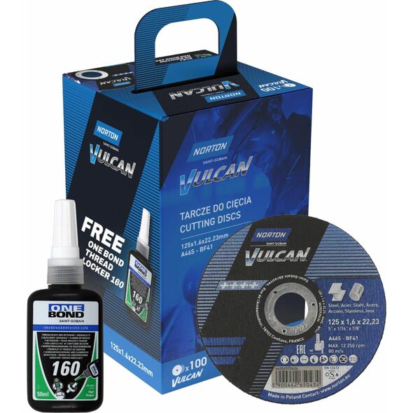 Norton NORTON TARCZA.VULCAN 125 x 1,6 /100szt.+ KLEJ ONE BOND 13559070 5903113008152