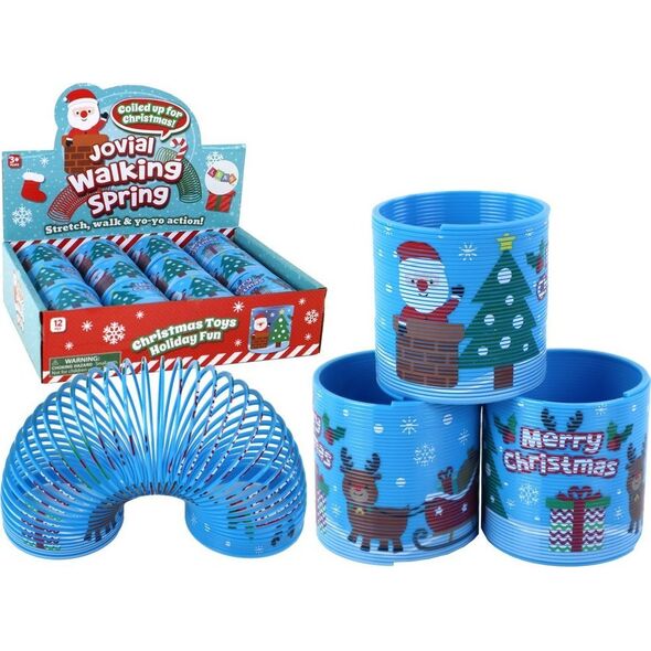 LeanToys Kultowa Sprężyna Niebieska Motyw Świąteczny Relaksacyjna 6CM 13675490 5905884452141