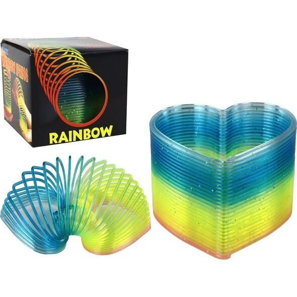 LeanToys Kultowa Tęczowa Sprężyna Serce Brokatowe Uspokajająca Gadżet 6CM 13675492 5905884452127