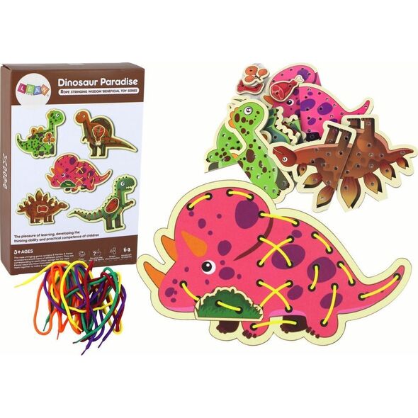 LeanToys Gra Zręcznościowa Raj Dinozaurów Sznurowane Kolorowe 13675516 5905884452455