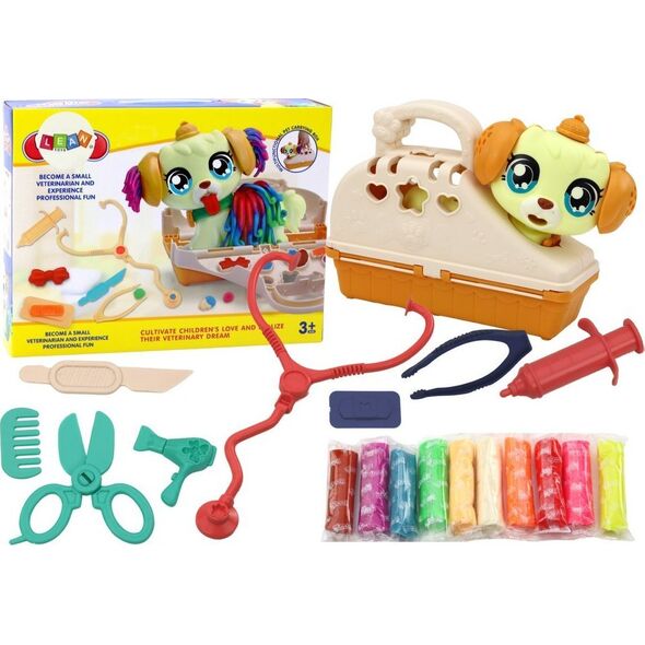 LeanToys Zestaw Kreatywny Ciastolina Piesek w Transporterze Weterynarz 13676103 5905991008767