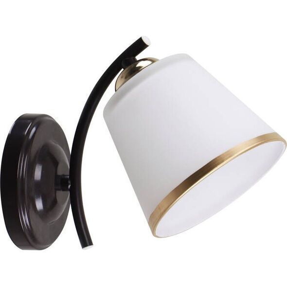 Kinkiet Candellux Greco Lampa Kinkiet Brunatny+Złoty 1X40 E27 Klosz Biały 13761590 5903034822615