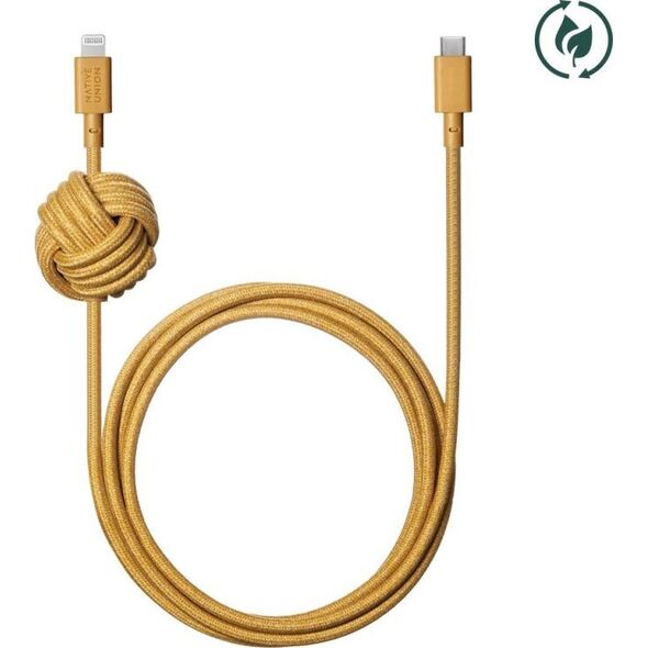 Kabel USB Native Union USB-C - Lightning 3 m Żółty (NCABLE-CL-KFT-NP) 13811844 4895200471318