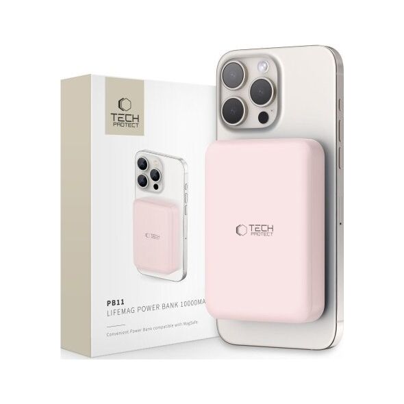 Powerbank Tech-Protect TECH-PROTECT PB11 LIFEMAG MAGSAFE POWER BANK 10000MAH PINK 13816234 5906302309535