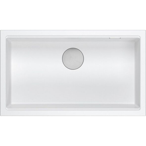 Zlewozmywak GraniteQ LOGAN 110 GraniteQ zlewozmywak snow white 76x44x23,5 cm 1-komorowy wpuszczany z syfonem manualnym stal szlachetna 13874874 5905505500008