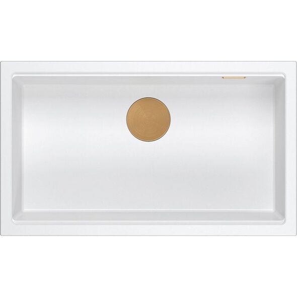 Zlewozmywak GraniteQ LOGAN 110 GraniteQ zlewozmywak snow white 76x44x23,5 cm 1-komorowy wpuszczany z syfonem manualnym miedziany 13876220 5905505500022