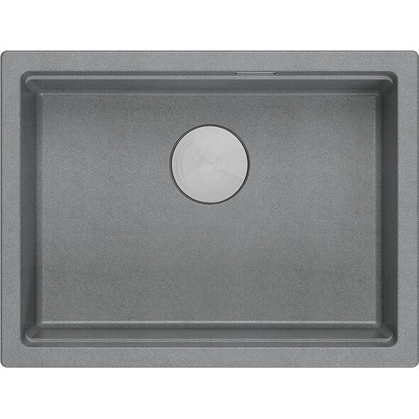 Zlewozmywak GraniteQ LOGAN 100 GraniteQ zlewozmywak silver stone 59,5x45,1x21,5 cm 1-komorowy podwieszany z syfonem manualnym stal szlachetna 13876915 5905505500664