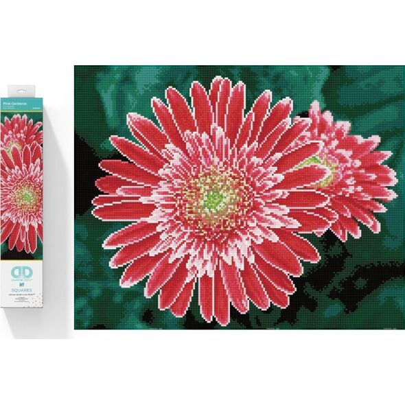 DIAMOND DOTZ Haft diamentowy Diamond Dotz Diamentowa mozaika Gerbera różowa 58x48cm DQ10001 13914738 4895225917938