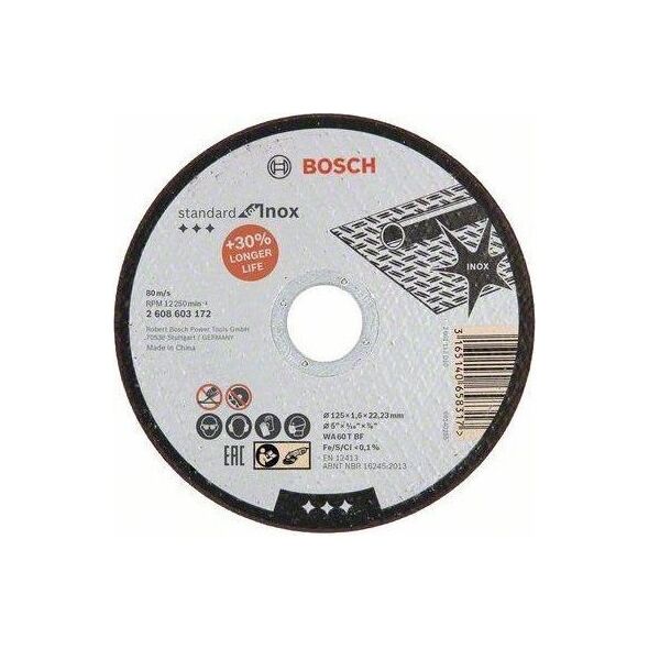 Bosch BOSCH TARCZA MET.125mm x 1,6mm x 22mm STANDARD FOR INOX 13933973 3165140658317