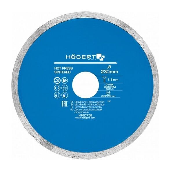 Högert Technik HOGERT TARCZA DIAMENTOWA 230x22,2/PEŁNA 13955229 5902801320088