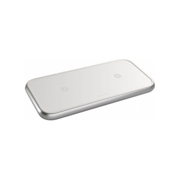 Ładowarka Zens ZENS Dual Aluminium Wireless Charger - ładowarka bezprzewodowa do dwóch urządzeń (2x10W), z możliwością ładowania trzeciego urządzenia przez kabel (white) 13989638 8720648364242
