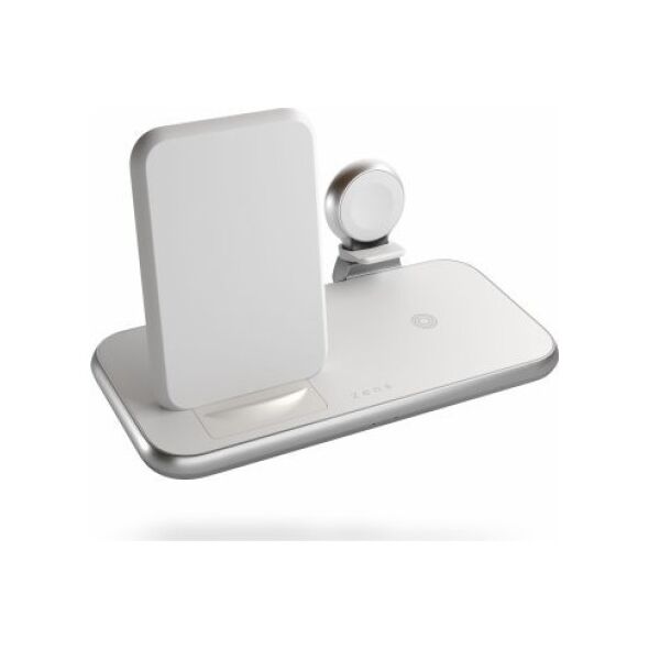 Ładowarka Zens ZENS Aluminium 4w1 Stand Wireless Charger - bezprzewodowa stacja ładująca do trzech urządzeń (45W), z możliwością ładowanie czwartego urządzenia przez kabel (white) 13989639 8720648364013