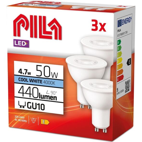 Ledvance 3x Żarówka LED Pila 4,7W (50W) GU10 MR16 reflektor 36D 440lm 230V 4000K neutralna Signify 929003038351 13999529 8727900971750
