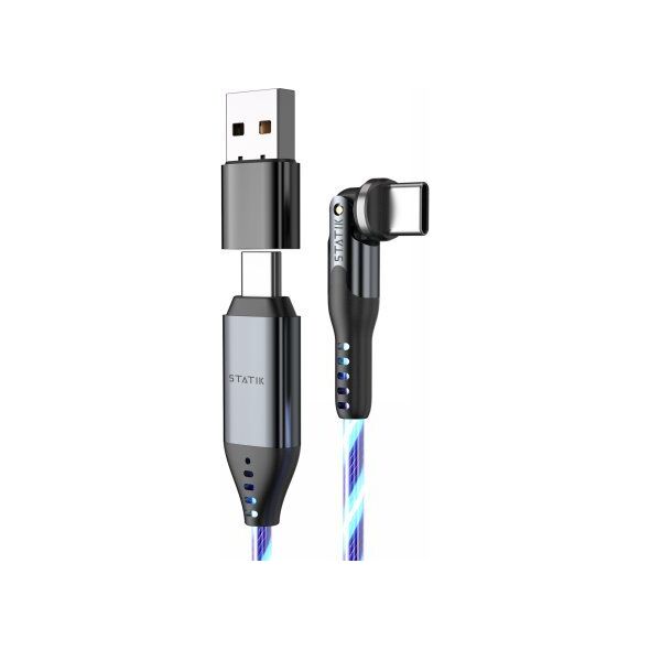 Kabel USB STATIK Statik PowerPivot GloBright Pro - kabel USB-C - USB-C 2m, z podświetleniem LED 14008671 810024055616