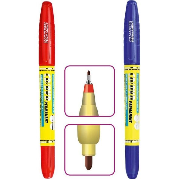 Marker do płyt CM-051 dwustronny czerwony - 14013487 5903364280338