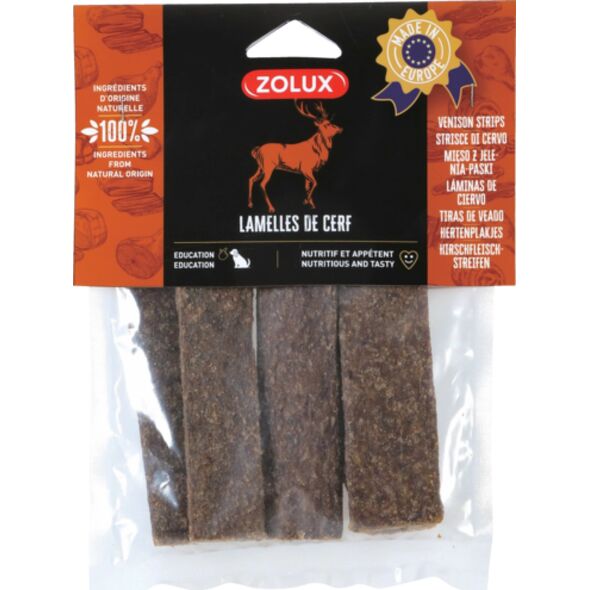 Zolux ZOLUX Przysmak naturalny dla psa Paski z jelenia 100 g 14054582 3336024826409