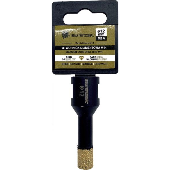INDIAN PROFESSIONAL KORONA DIAMENTOWA M14  12mm WIERCENIE NA SUCHO /INDIAN PROFESSIONAL 14068640 5904844524546