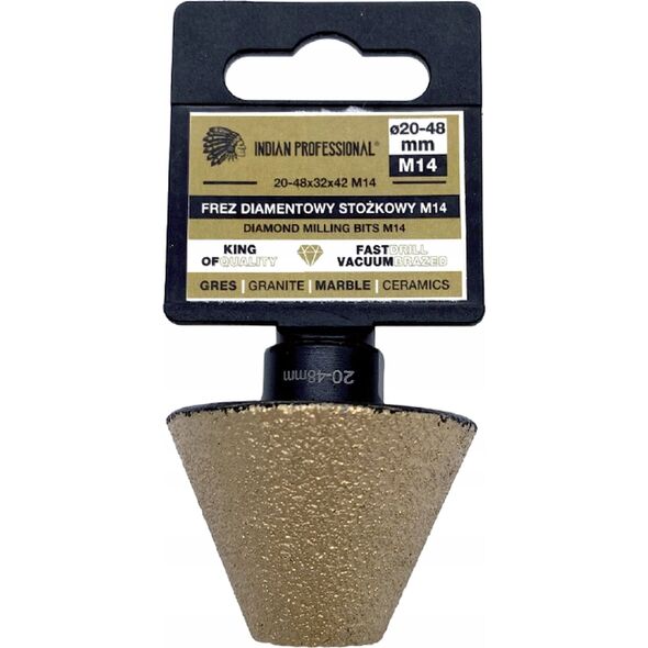 INDIAN PROFESSIONAL FREZ DIAMENTOWY STOŻKOWY M14 20-48mm /INDIAN PROFESSIONAL 14068655 5904844524768