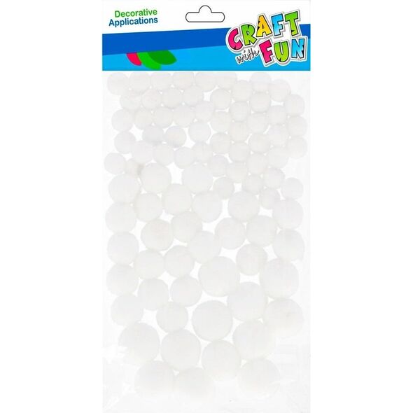 Craft with Fun OZDOBA DEK POMPON 90SZT BIEL CF PBH 12/144 14082657 5908275179573