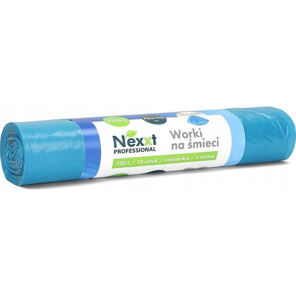 NEXXT Worki na śmieci Nexxt 120L LDPE z taśmą niebieskie (10) 14115875 5902178742117