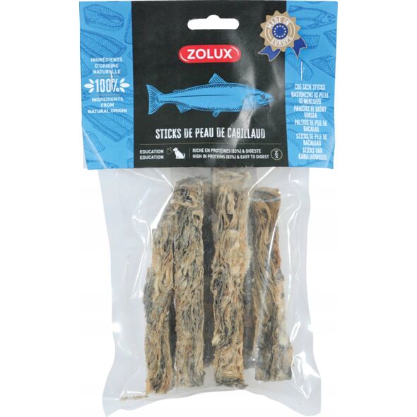 Zolux ZOLUX Przysmak naturalny dla psa Pałeczki ze skóry dorsza 70 g 14137885 3336024828236