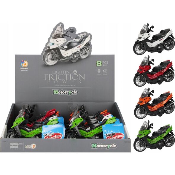 Mega Creative MOTOCYKL B/O 14CM SKUTER MC DISP 8/112 14144486 5905523639193
