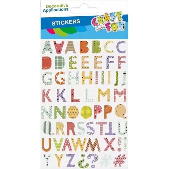 Craft with Fun OZDOBA DEK NAKLEJKI LITERKI CF PBH 12/288 14223021 5905523637069